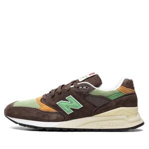 New Balance 998 Made in USA Brown and Green Sneakers